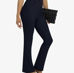 NWOT Mofiz Women size L Stretch Black Pants 5 Pockets Flared